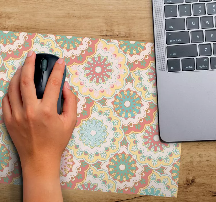 Tappetino mouse con motivi e texture floreali colorati - TenStickers