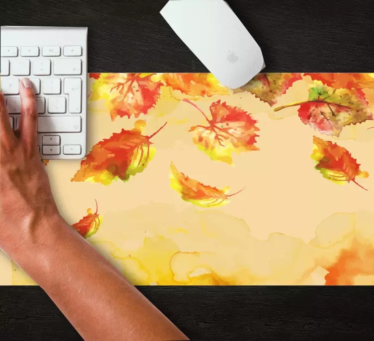 Tappetino mouse con motivi e texture foglie d'autunno - TenStickers