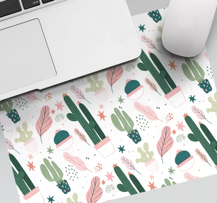 Tappetino mouse con motivi e texture foglie di cactus - TenStickers