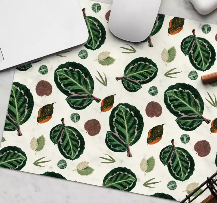 Tappetino mouse con motivi e texture foglie e botaniche - TenStickers