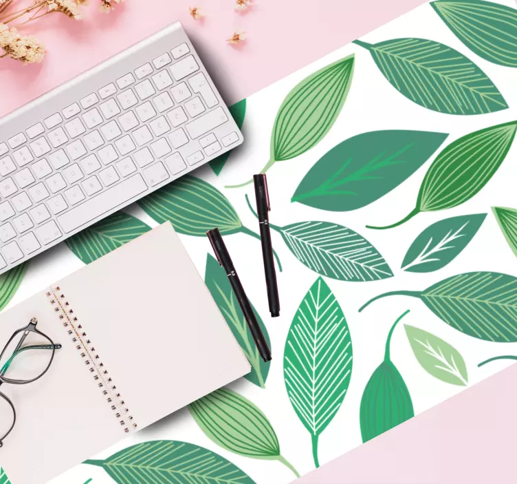 Tappetino mouse con motivi e texture foglie verdi - TenStickers