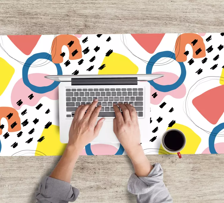 Tappetino mouse con motivi e texture forme colorate astratte - TenStickers