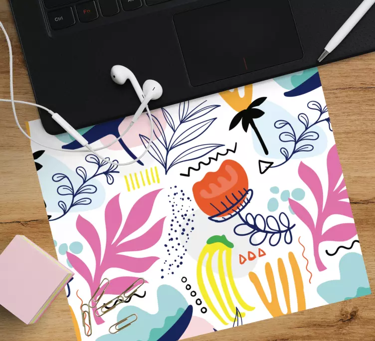 Tappetino mouse con motivi e texture forme floreali vivaci - TenStickers