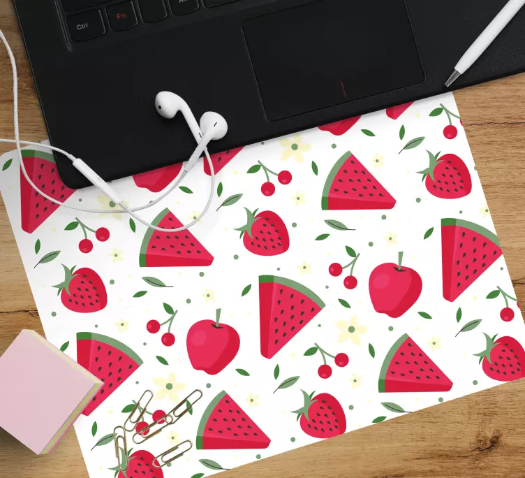 Tappetino mouse con motivi e texture frutta e foglie - TenStickers