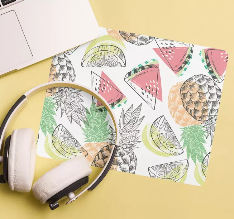 Tappetino mouse con motivi e texture frutta tropicale - TenStickers