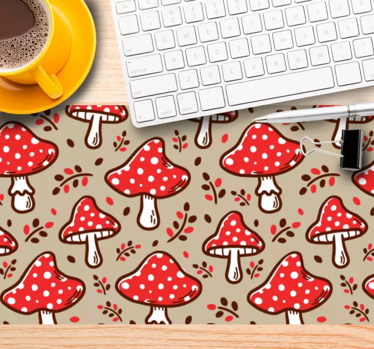 Tappetino mouse con motivi e texture funghetti giocosi - TenStickers