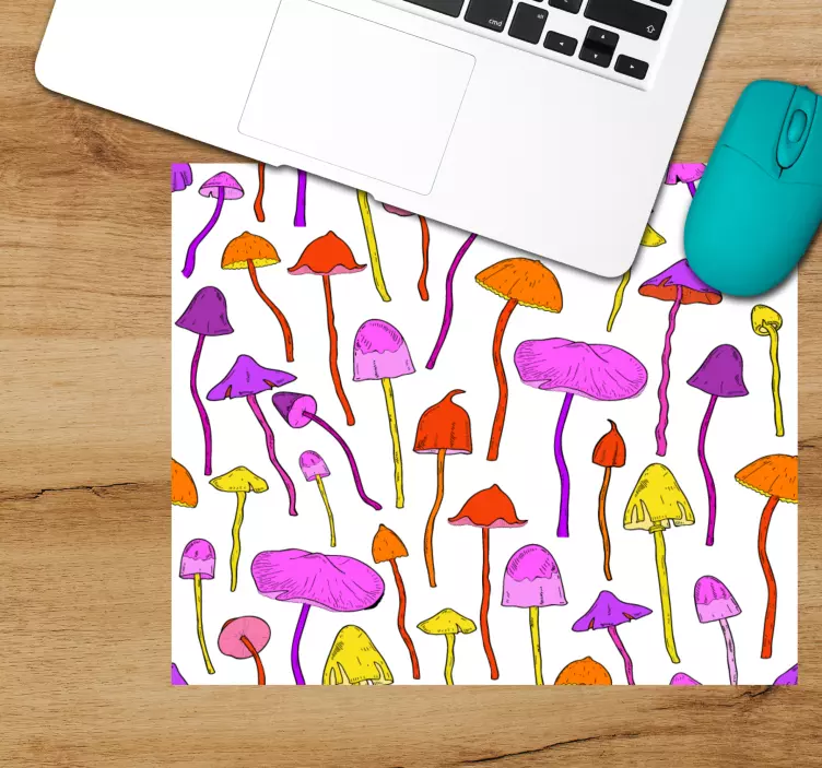 Tappetino mouse con motivi e texture funghi colorati - TenStickers
