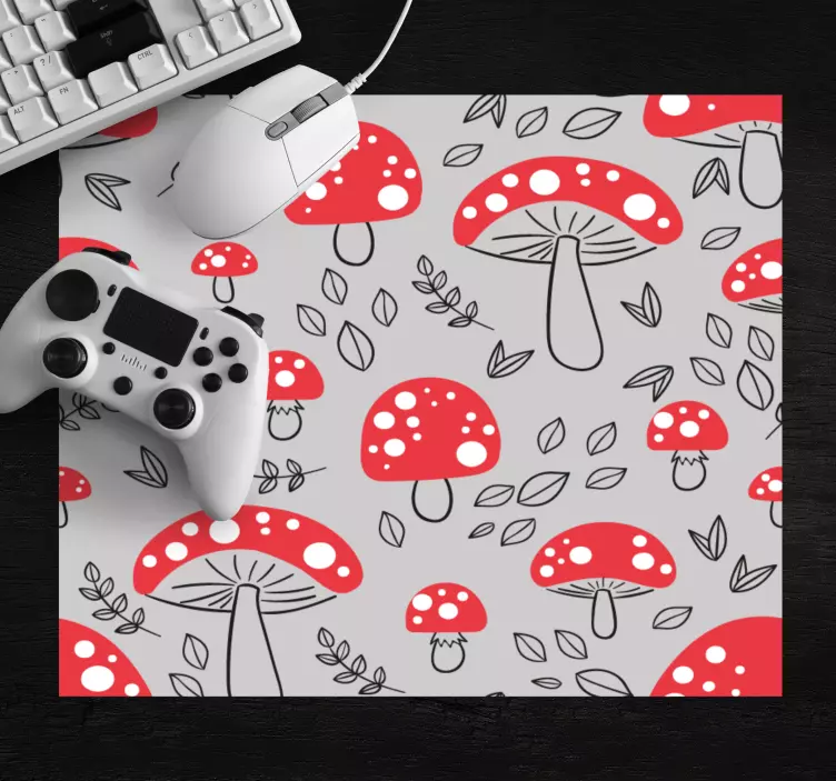 Tappetino mouse con motivi e texture funghi giocosi - TenStickers