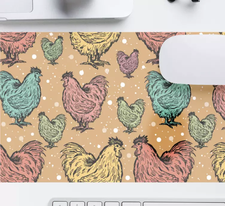 Tappetino mouse con motivi e texture gallina colorata - TenStickers