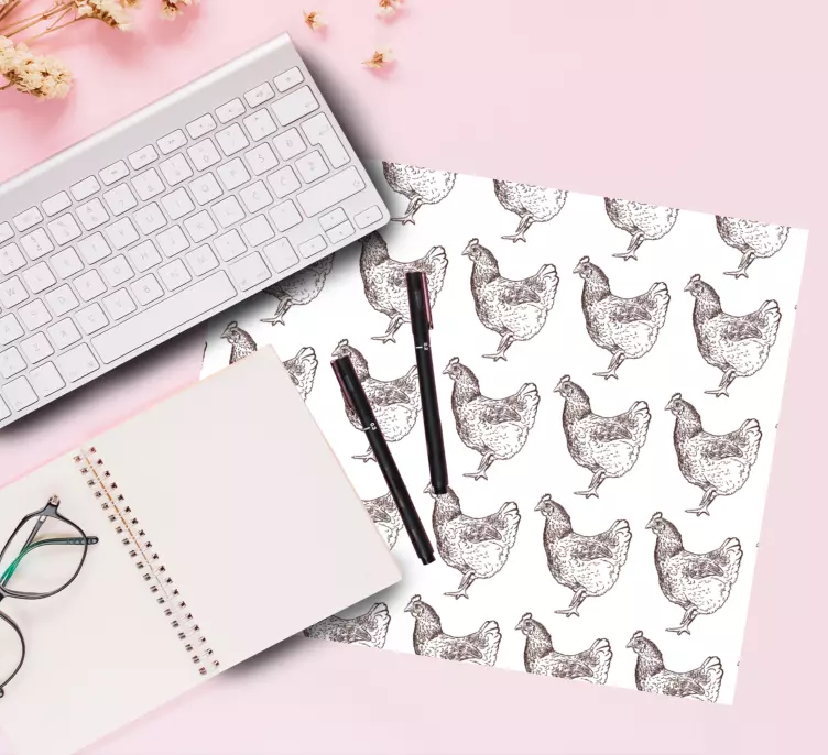 Tappetino mouse con motivi e texture galline ripetute - TenStickers