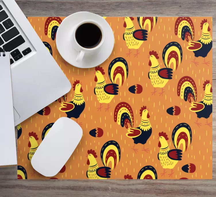 Tappetino mouse con motivi e texture gallo colorato - TenStickers