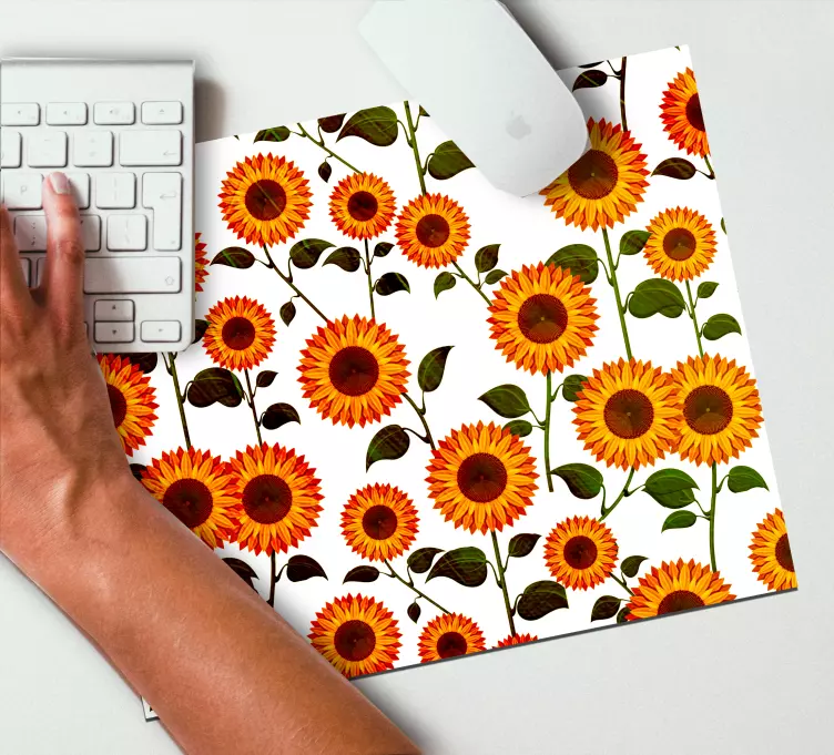 Tappetino mouse con motivi e texture girasoli vibranti - TenStickers