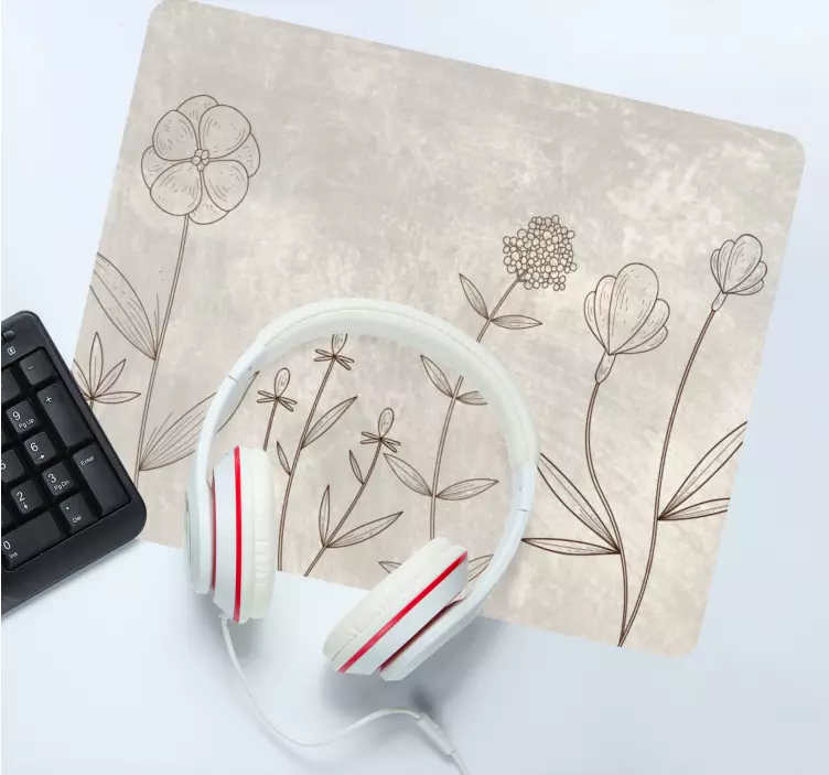 Tappetino mouse con motivi e texture illustrazione botanica - TenStickers