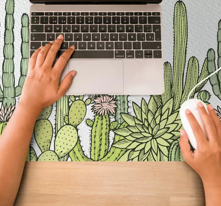 Tappetino mouse con motivi e texture illustrazione cactus - TenStickers