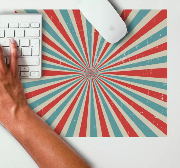 Tappetino mouse con motivi e texture linee radiali retro - TenStickers