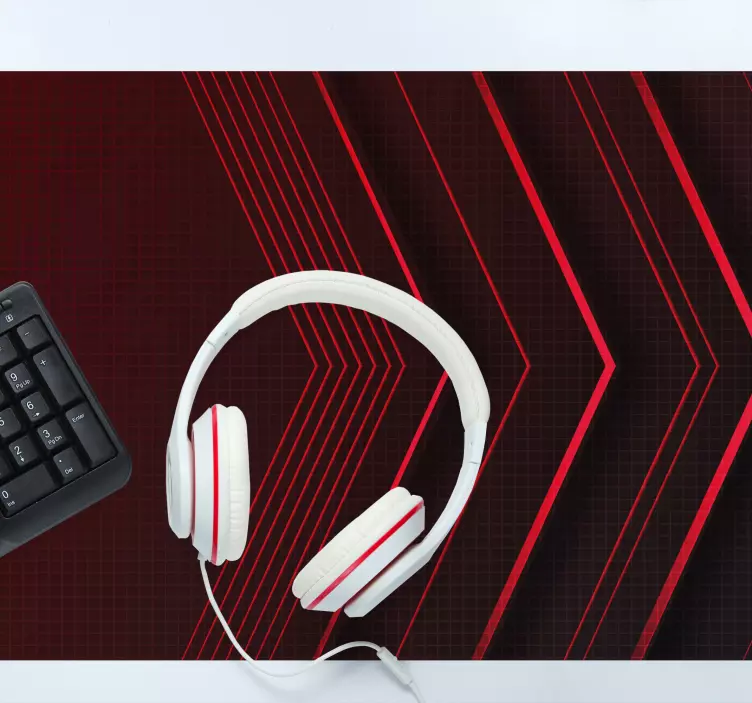 Tappetino mouse con motivi e texture linee rosse affilate - TenStickers