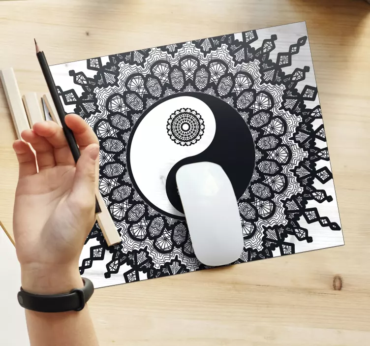 Tappetino mouse con motivi e texture mandala yin yang - TenStickers