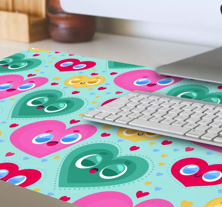 Tappetino mouse con motivi e texture motivo cuore colorato - TenStickers