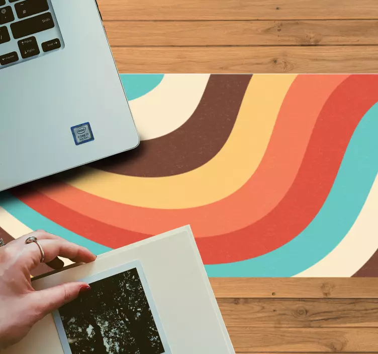 Tappetino mouse con motivi e texture onde retro fluttuanti - TenStickers