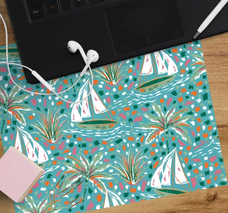 Tappetino mouse con motivi e texture palma in vela - TenStickers