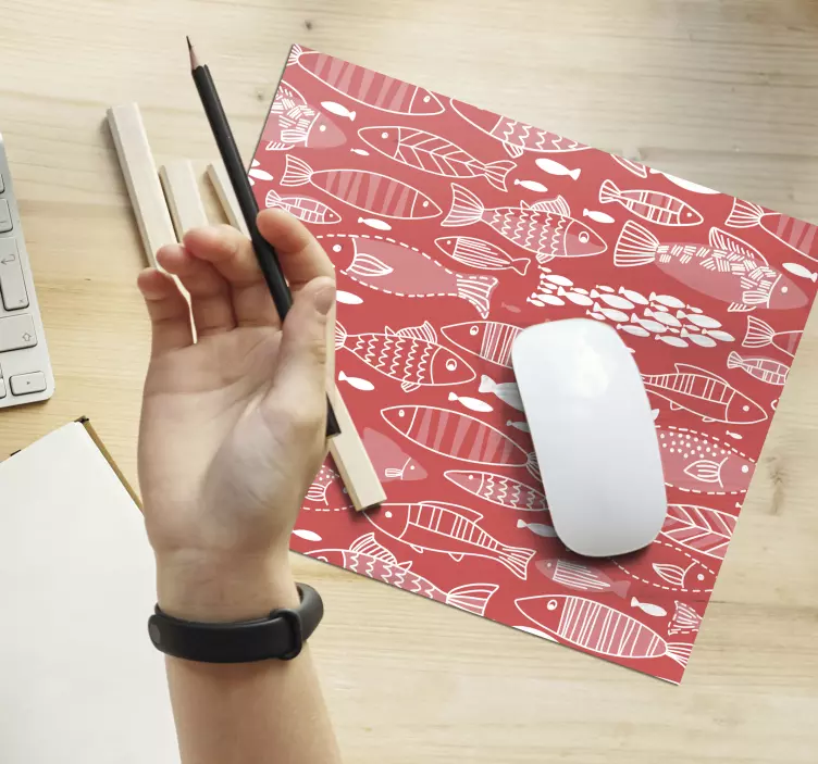 Tappetino mouse con motivi e texture pesci - TenStickers