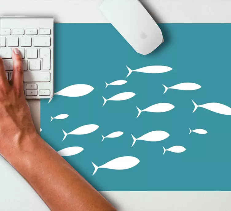Tappetino mouse con motivi e texture pesci nuotanti - TenStickers