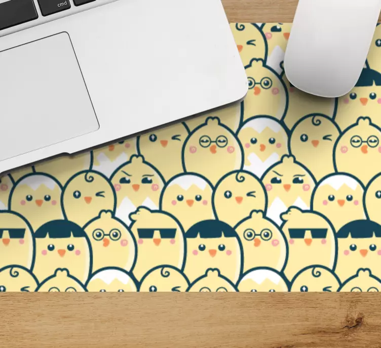 Tappetino mouse con motivi e texture pulcini carini - TenStickers