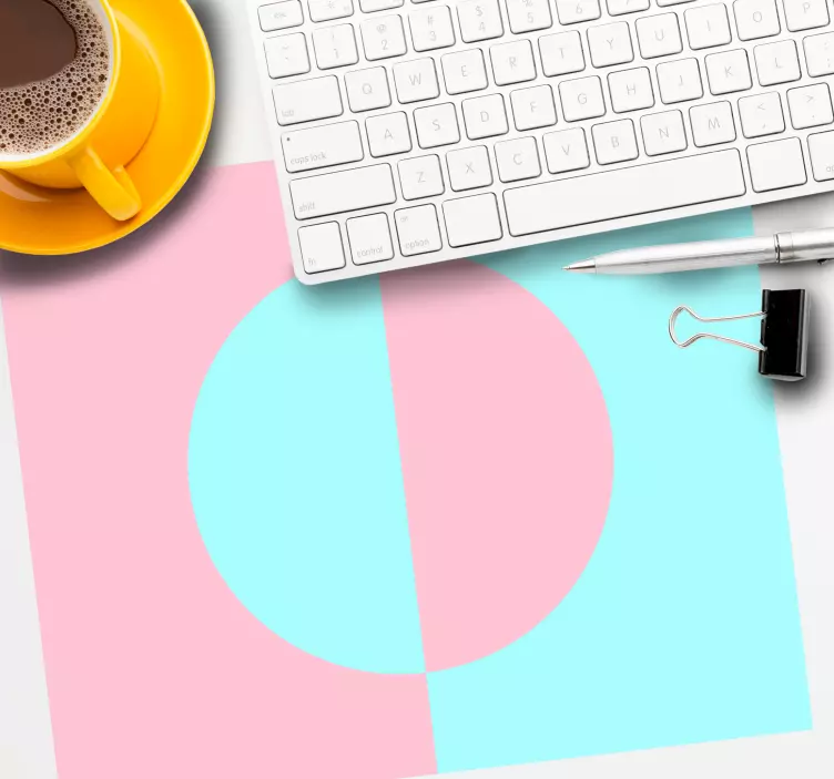 Tappetino mouse con motivi e texture rosa acqua geometrico - TenStickers