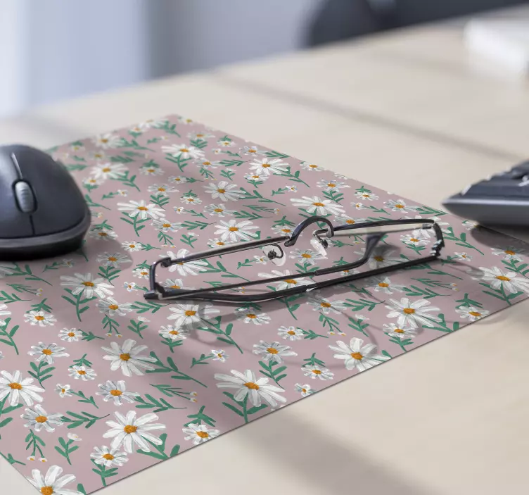 Tappetino mouse con motivi e texture sfondo floreale rosa - TenStickers