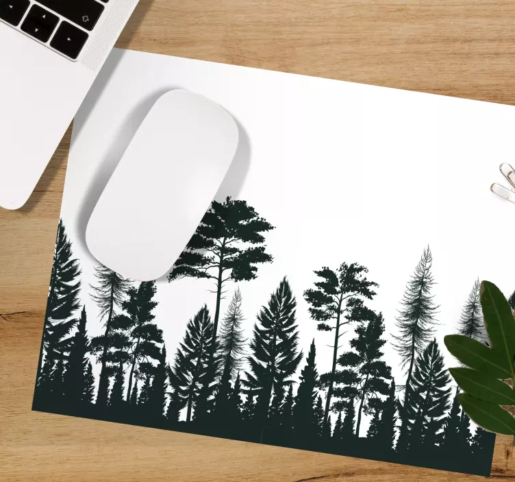 Tappetino mouse con motivi e texture silhouette foresta - TenStickers