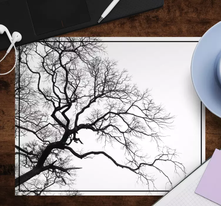 Tappetino mouse con motivi e texture silhouette rami nudi - TenStickers