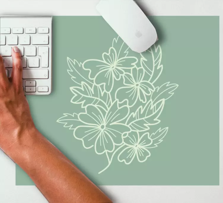 Tappetino mouse con motivi e texture simbolo foglia floreale - TenStickers
