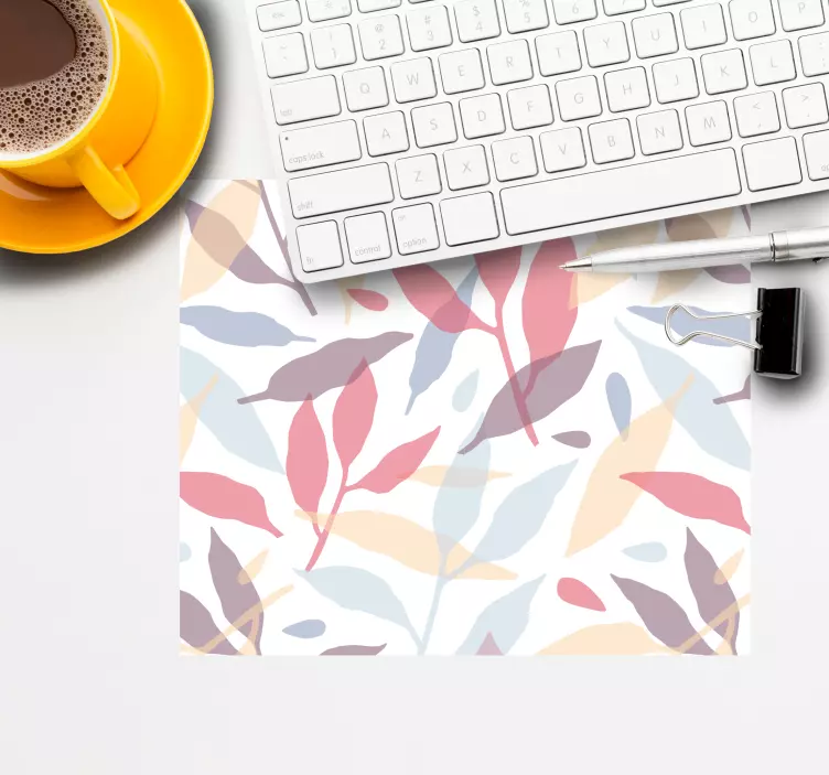 Tappetino mouse con motivi e texture stampa astratta foglie - TenStickers
