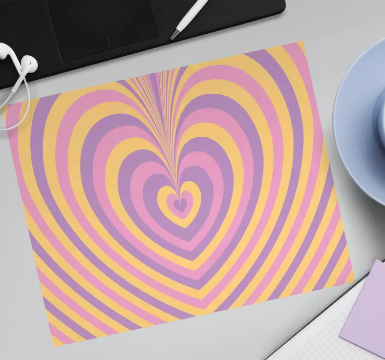 Tappetino mouse con motivi e texture strisce a cuore - TenStickers
