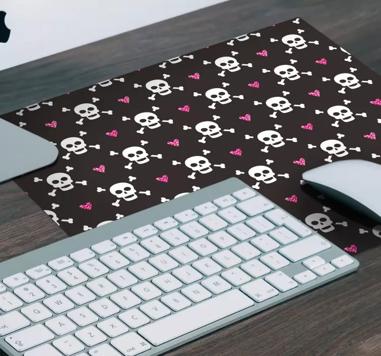 Tappetino mouse con motivi e texture teschi e cuori - TenStickers