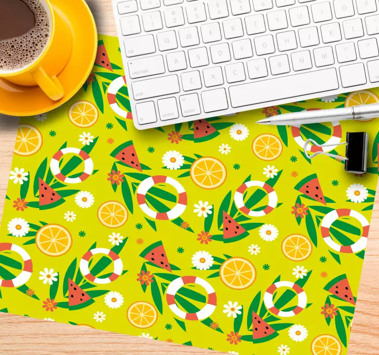 Tappetino mouse con motivi e texture tropici estivi giocosi - TenStickers