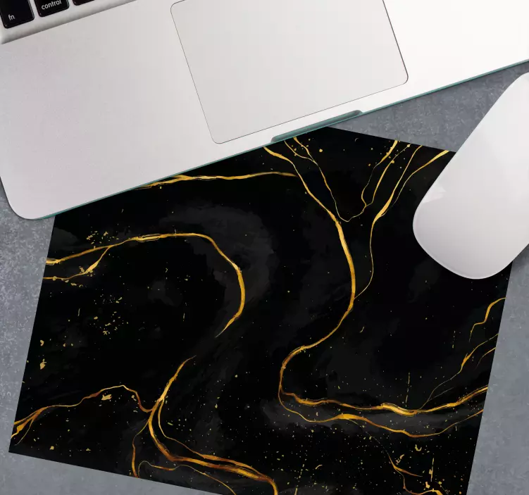 Tappetino mouse con motivi e texture vortice nero elegante - TenStickers