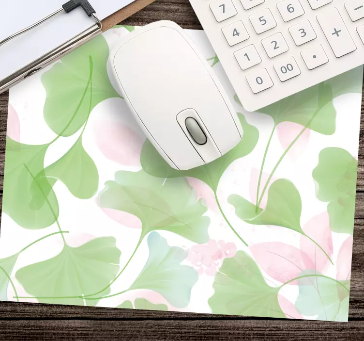 Tappetino mouse con motivi e texture vortici di ginkgo - TenStickers