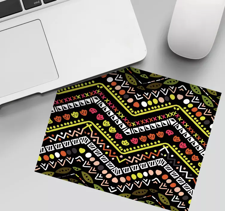 Tappetino mouse con motivi e texture zigzag vivace - TenStickers