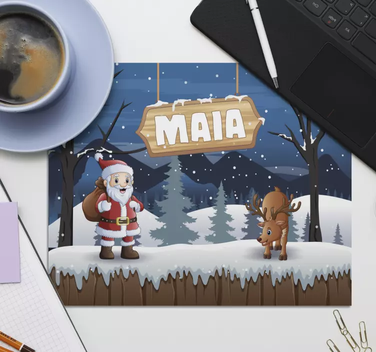 Tappetino mouse di natale babbo natale con renne - TenStickers