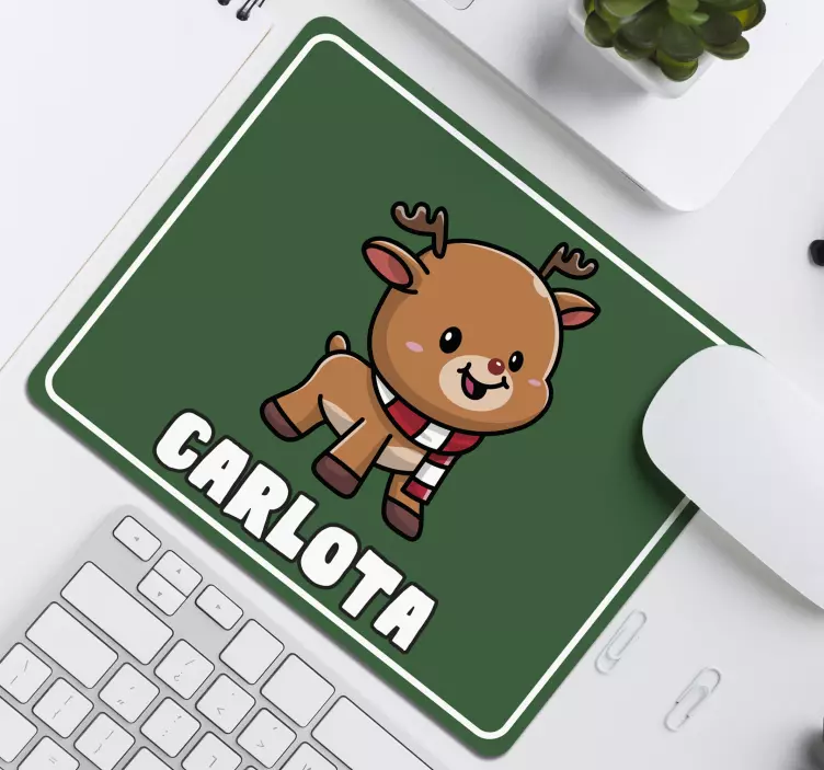 Tappetino mouse di natale renna cartone carina - TenStickers