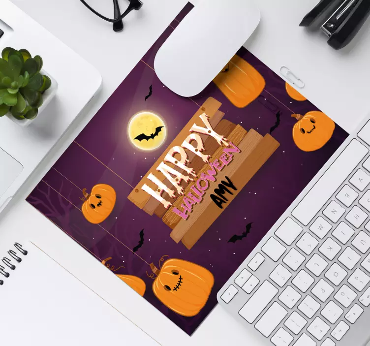 Tappetino mouse di natale tema halloween felice - TenStickers