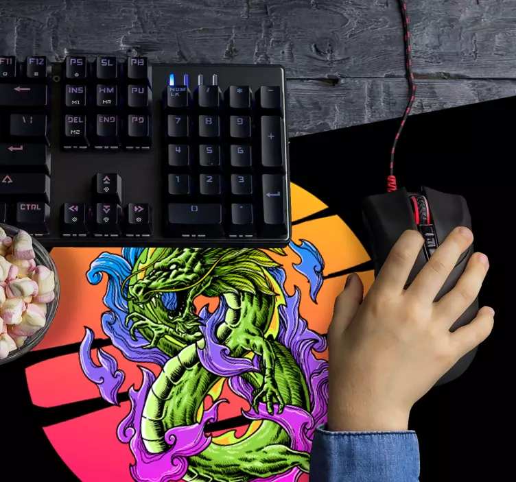 Tappetino mouse gaming arte del drago feroce - TenStickers