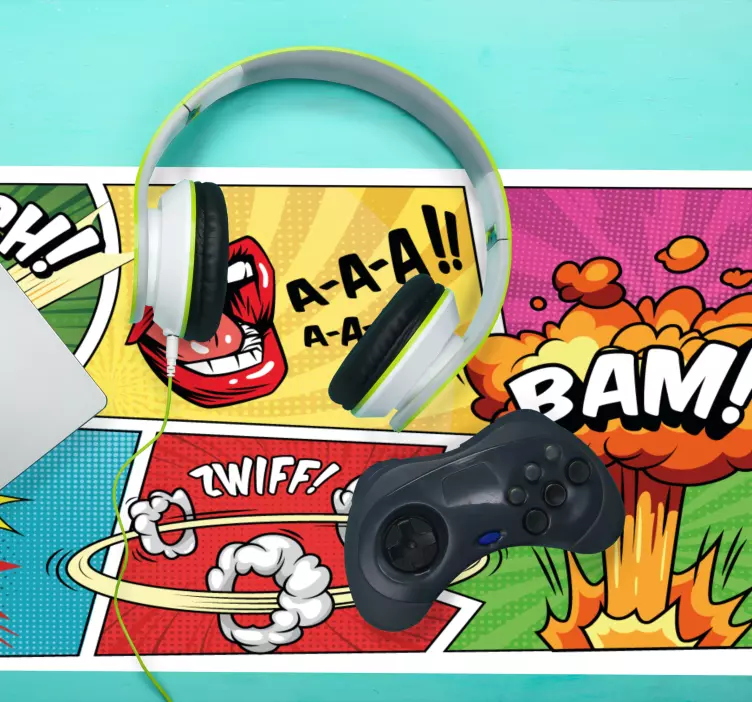 Tappetino mouse gaming arte di esplosione fumettistica - TenStickers