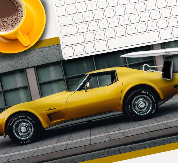 Tappetino mouse gaming auto sportiva gialla elegante - TenStickers