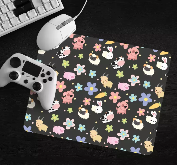 Tappetino mouse gaming con motivi di animali carini - TenStickers