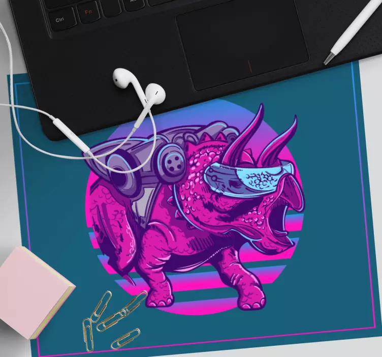 Tappetino mouse gaming creatura triceratopo futuristica - TenStickers