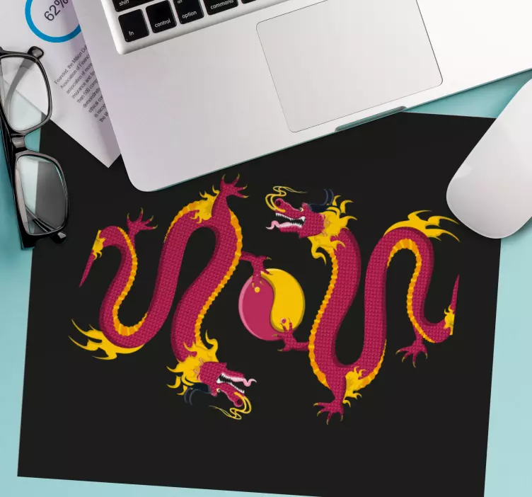 Tappetino mouse gaming design del drago intricato - TenStickers