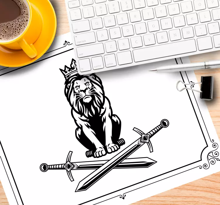 Tappetino mouse emblema del leone regale - TenStickers