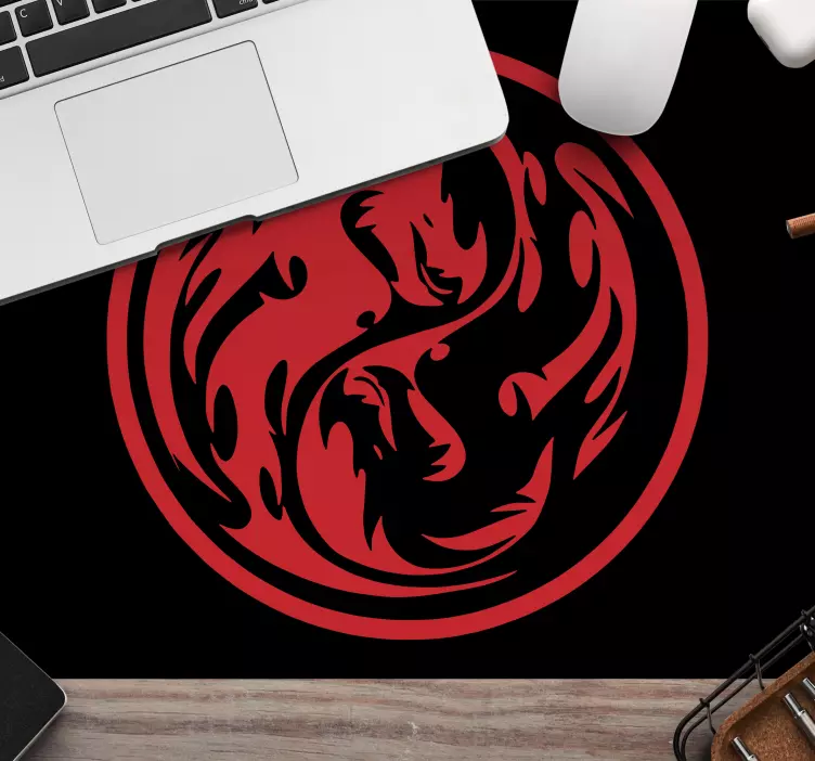 Tappetino mouse gaming emblema drago fierce - TenStickers